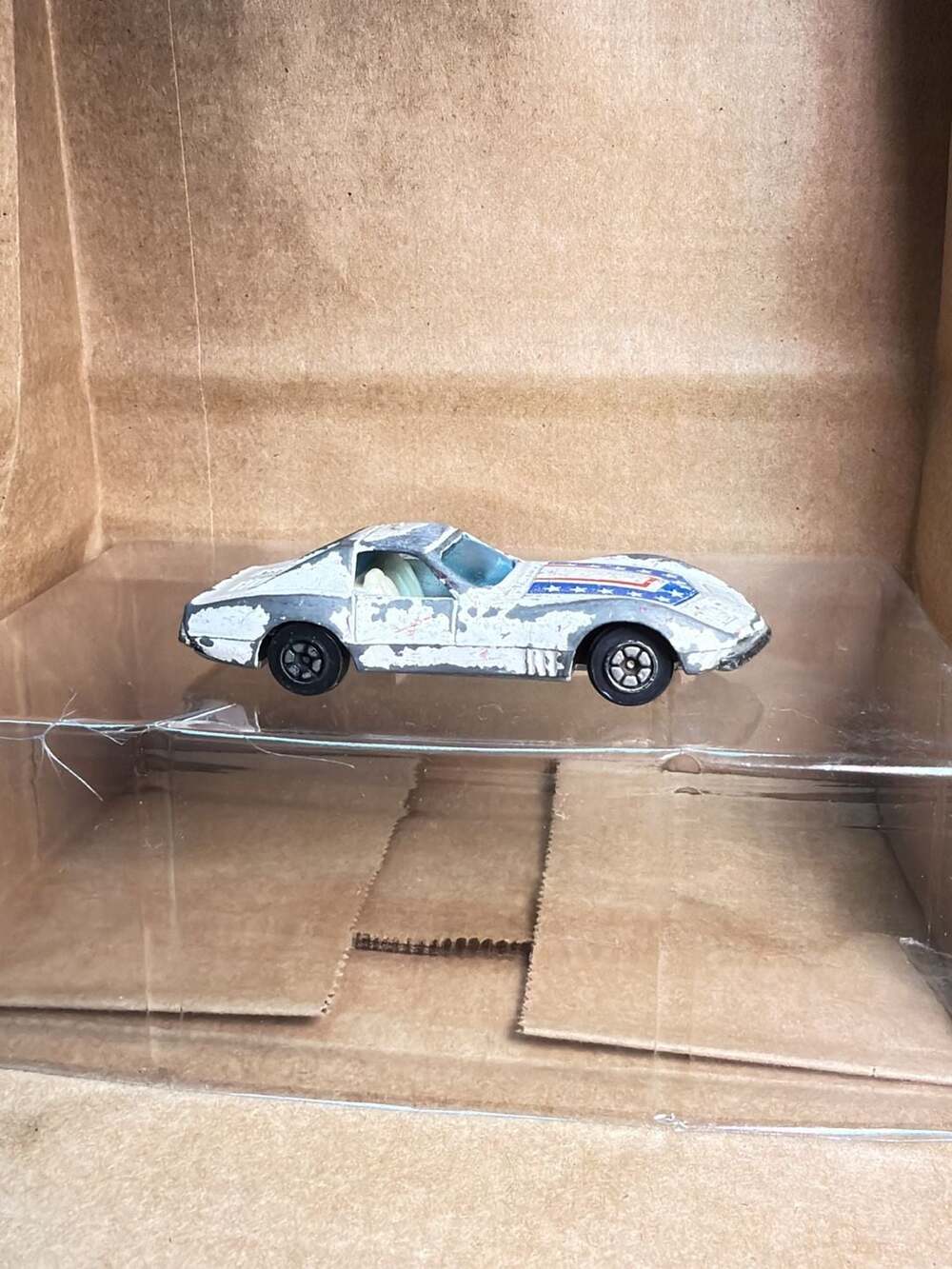 Yatming #1002 Chevrolet Corvette Racer White Die Cast Toy Car